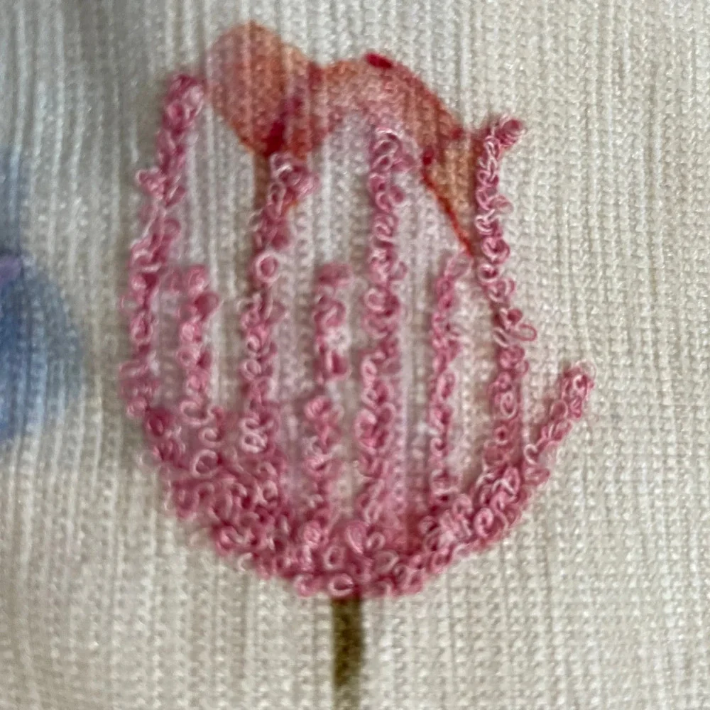 Cupcakes & Cashmere Embroidered Floral Table Runner 14x72 Pop of Color NEW